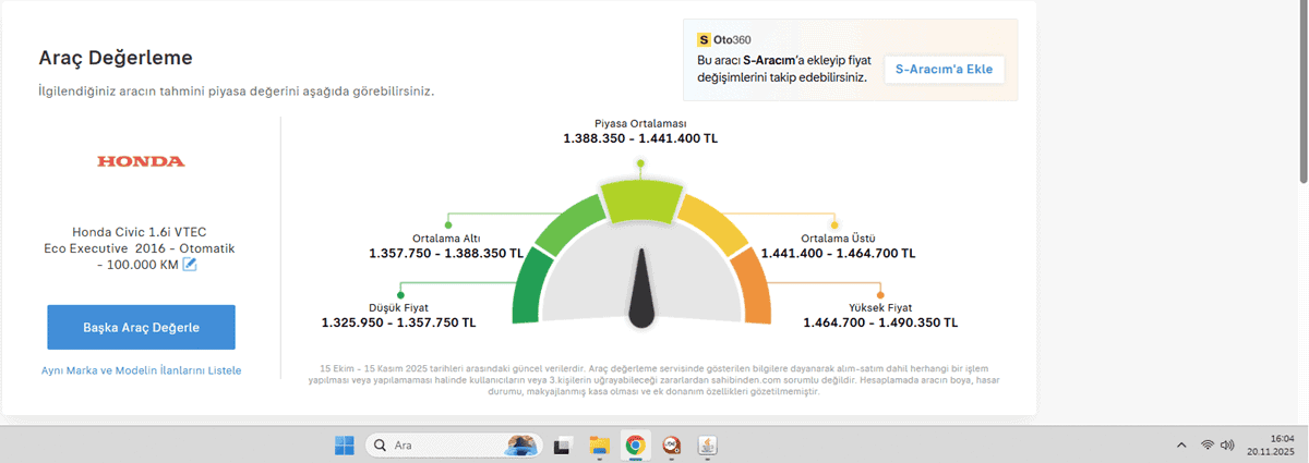 Ayıplı aracın iade tarihindeki güncel ikinci el piyasa değeri